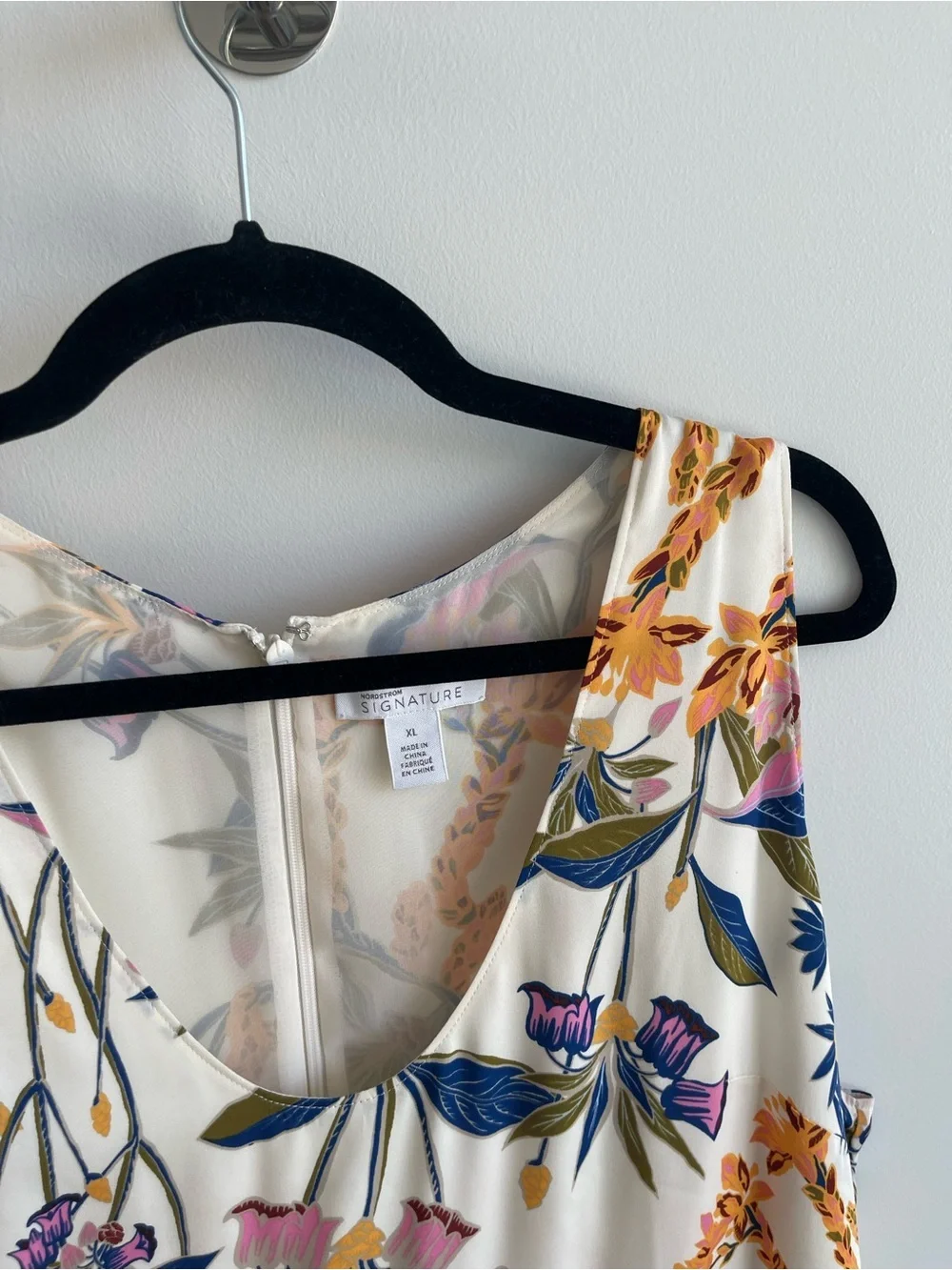 Nordstrom Signature Silk Blend Tank Maxi Dress Floral